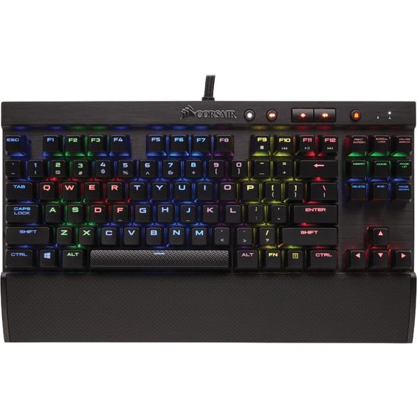 Tastatura gaming Corsair K65 LUX Compact RGB LED, USB, Layout US, Cherry MX Red, Negru