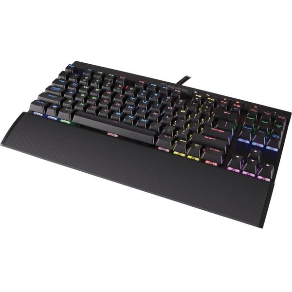 Tastatura gaming Corsair K65 LUX Compact RGB LED, USB, Layout US, Cherry MX Red, Negru
