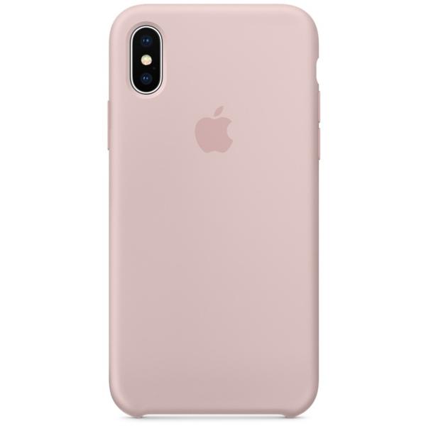 Capac protectie spate Apple Silicone Case pentru iPhone X, Pink Sand