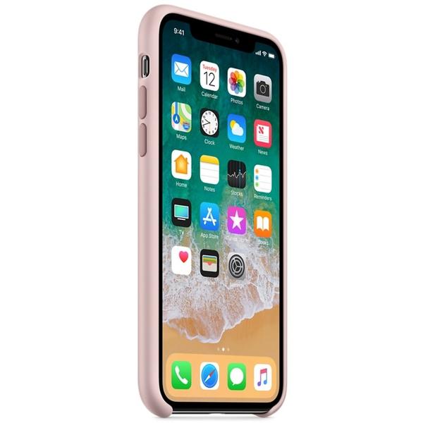 Capac protectie spate Apple Silicone Case pentru iPhone X, Pink Sand
