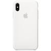 Capac protectie spate Apple Silicone Case pentru iPhone X, White
