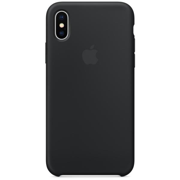Capac protectie spate Apple Silicone Case pentru iPhone X, Black