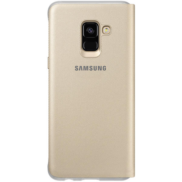 Husa Samsung Neon Flip Cover pentru Galaxy A8 2018 (A530), Gold