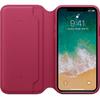 Husa Apple Leather Folio pentru iPhone X, Berry