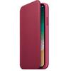 Husa Apple Leather Folio pentru iPhone X, Berry