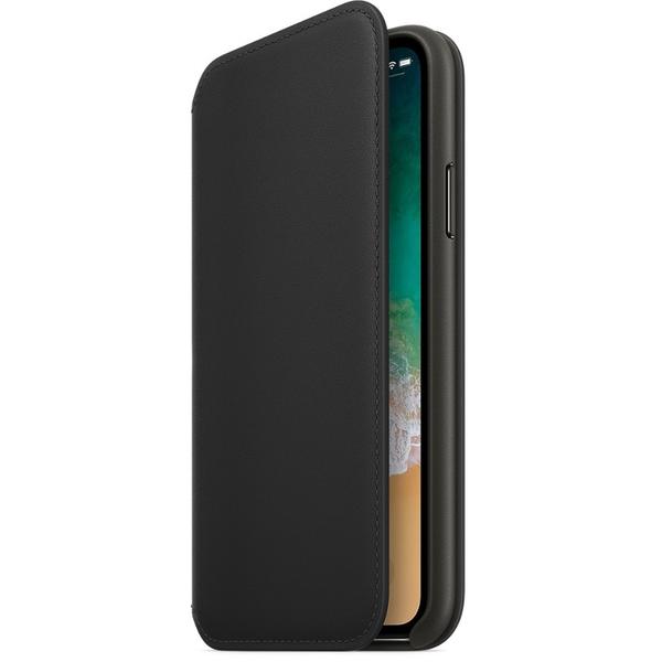 Husa Apple Leather Folio pentru iPhone X, Black