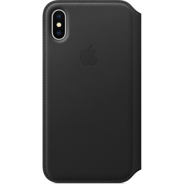 Husa Apple Leather Folio pentru iPhone X, Black