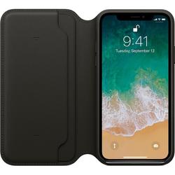 Leather Folio pentru iPhone X, Black