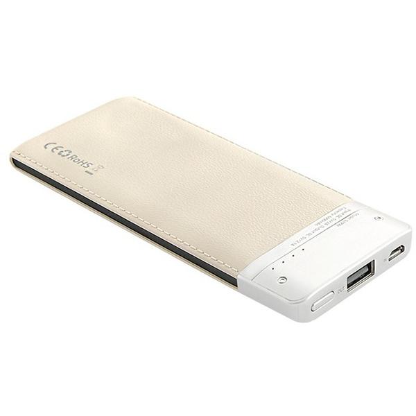 Baterie externa Qoltec Slim, 6000 mAh, Auriu