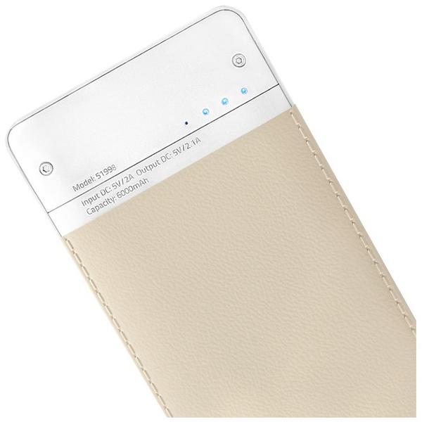 Baterie externa Qoltec Slim, 6000 mAh, Auriu