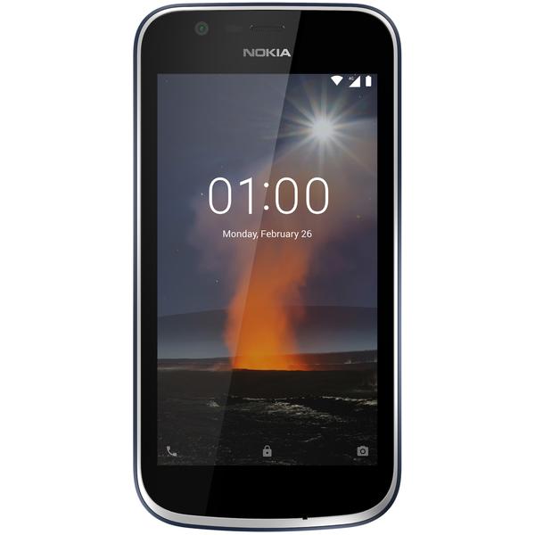 Smartphone Nokia 1, Dual SIM, 4.5'' IPS LCD Multitouch, Quad Core 1.1GHz, 1GB RAM, 8GB, 5MP, 4G, Dark Blue