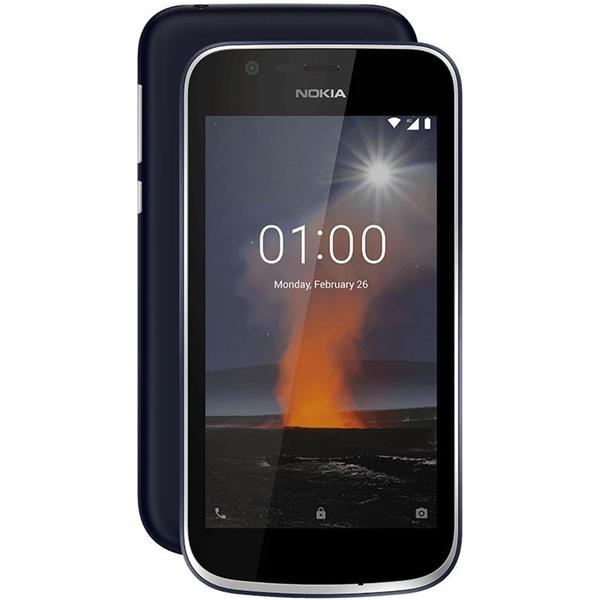 Smartphone Nokia 1, Dual SIM, 4.5'' IPS LCD Multitouch, Quad Core 1.1GHz, 1GB RAM, 8GB, 5MP, 4G, Dark Blue