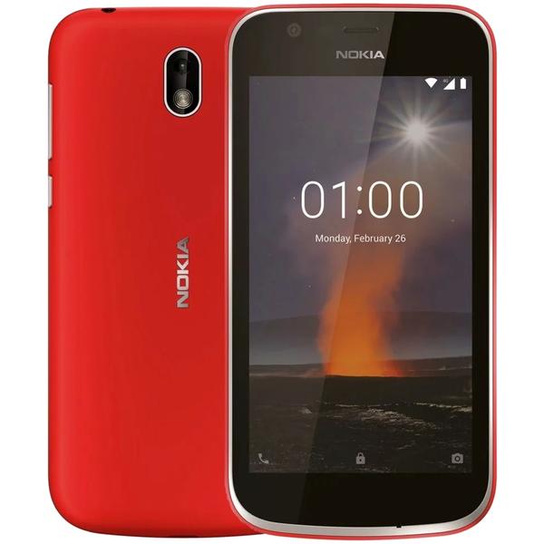 Smartphone Nokia 1, Dual SIM, 4.5'' IPS LCD Multitouch, Quad Core 1.1GHz, 1GB RAM, 8GB, 5MP, 4G, Warm Red