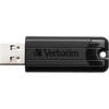 Memorie USB Verbatim PinStripe, 128GB, USB 3.0, Negru