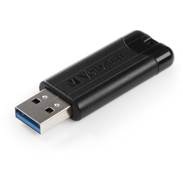 Memorie USB Verbatim PinStripe, 128GB, USB 3.0, Negru