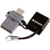 Memorie USB Verbatim Dual Drive, 32GB, USB 2.0/MicroUSB 2.0 OTG, Negru