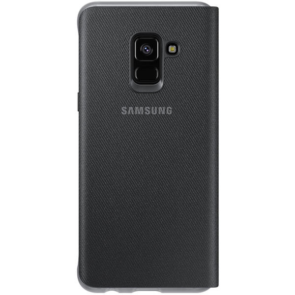 Husa Samsung Neon Flip Cover pentru Galaxy A8 2018 (A530), Black