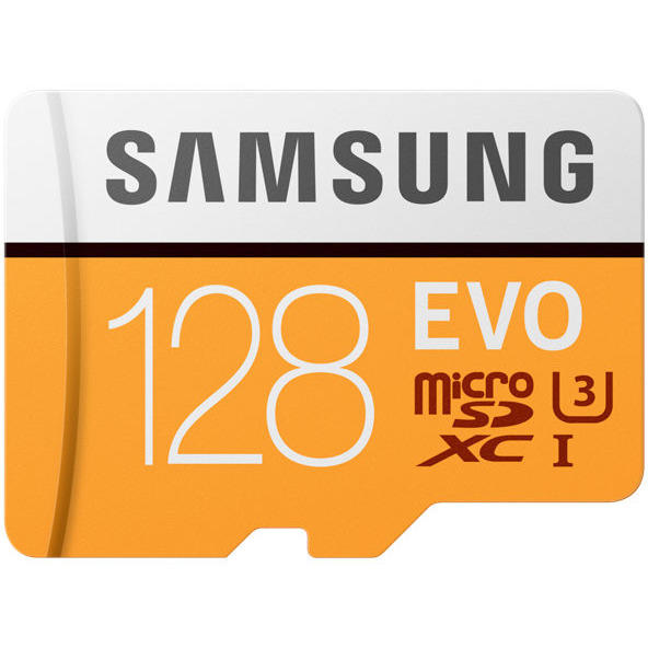 Card Memorie Samsung EVO (Model 2017) Micro SDXC, 128GB, Clasa 10, UHS-I U3 + Adaptor SD