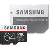Card Memorie Samsung PRO Plus (Model 2017) Micro SDXC, 64GB, Clasa 10, UHS-I U3 + Adaptor SD