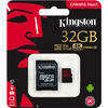 Card Memorie Kingston Canvas React Micro SDHC, 32GB, Clasa 10, UHS-I U3 + Adaptor SD