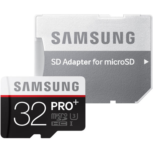 Card Memorie Samsung Pro Plus Micro SDHC, 32GB, Clasa 10, UHS-I U3 + Adaptor SD