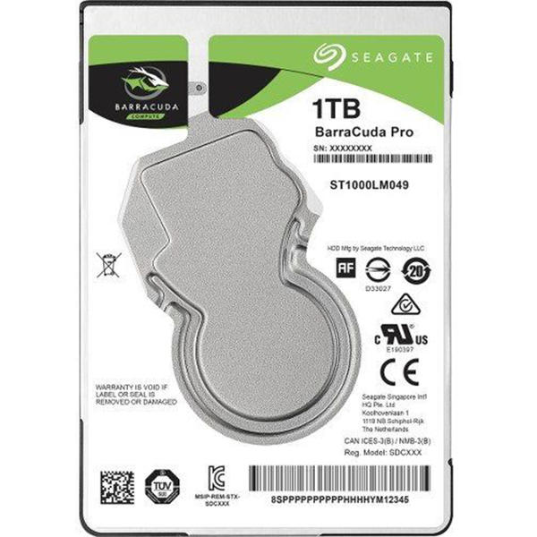 Hard Disk Notebook Seagate BarraCuda Pro, 1TB, SATA 3, 7200RPM, 128MB