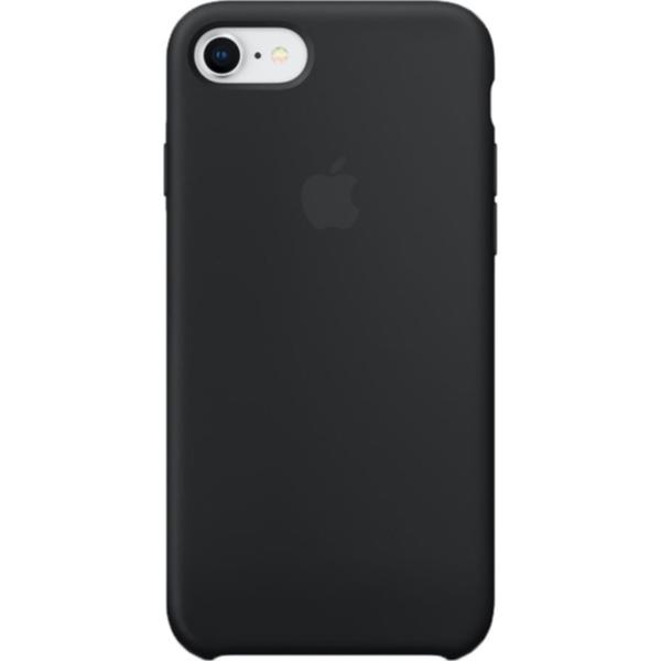 Capac protectie spate Apple Silicone Case pentru iPhone 8/iPhone 7, Black