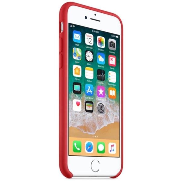 Capac protectie spate Apple Silicone Case pentru iPhone 8/iPhone 7, Red