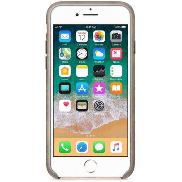Capac protectie spate Apple Leather Case pentru iPhone 8/iPhone 7, Taupe