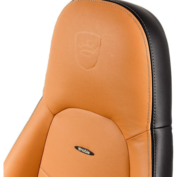 Scaun Gaming NobleChairs ICON Real Leather, Cognac/Black