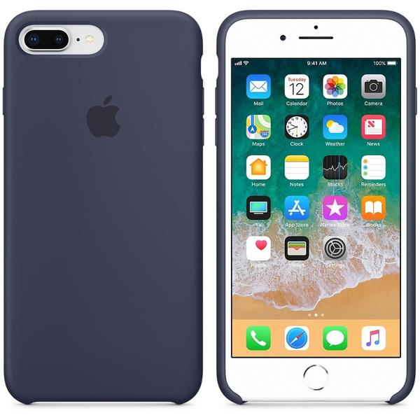 Capac protectie spate Apple Silicone Case pentru iPhone 8 Plus/iPhone 7 Plus, Midnight Blue