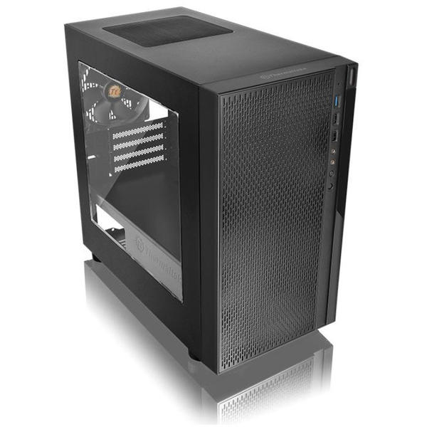 Carcasa Thermaltake Versa H18 Window, MiniTower, Fara sursa, Negru