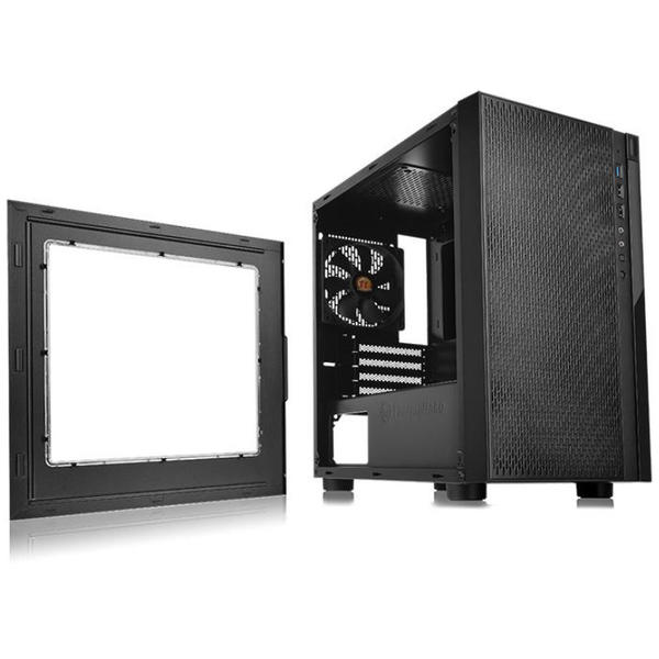 Carcasa Thermaltake Versa H18 Window, MiniTower, Fara sursa, Negru