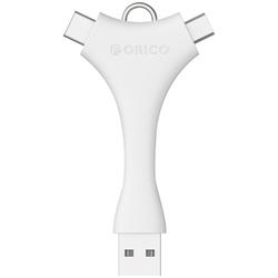 USB 2.0 Male la microUSB 2.0 Male si USB Tip C Male, Alb