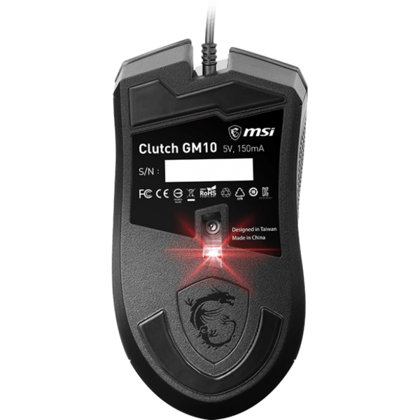 Mouse MSI Clutch GM10, USB, Optic, 2400dpi, Negru