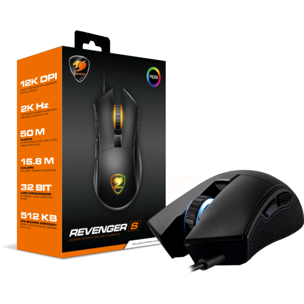 Mouse gaming Cougar Revenger S, USB, Optic, 12000dpi, Negru