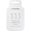 Samsung Set Adaptor de la microUSB la USB Type C, 3 bucati, Alb