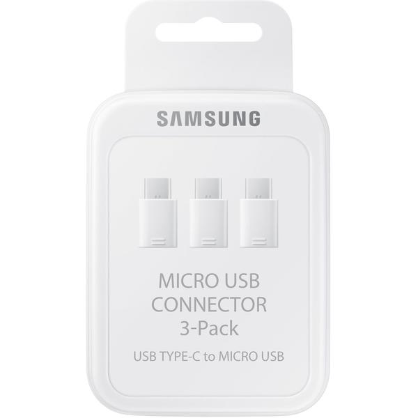 Samsung Set Adaptor de la microUSB la USB Type C, 3 bucati, Alb