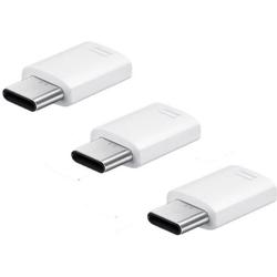 Set Adaptor de la microUSB la USB Type C, 3 bucati, Alb