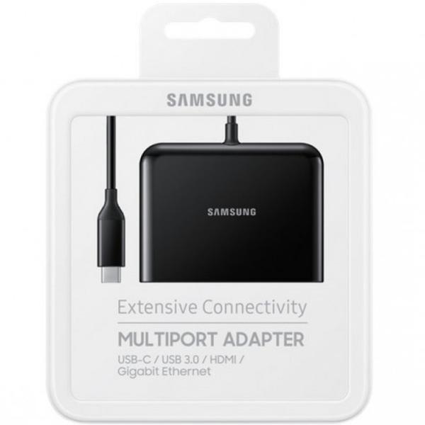 Samsung Adaptor multiport USB Type-C pentru HDMI, USB 3.0, Gigabit Ethernet port RJ45, EE-P5000 Negru