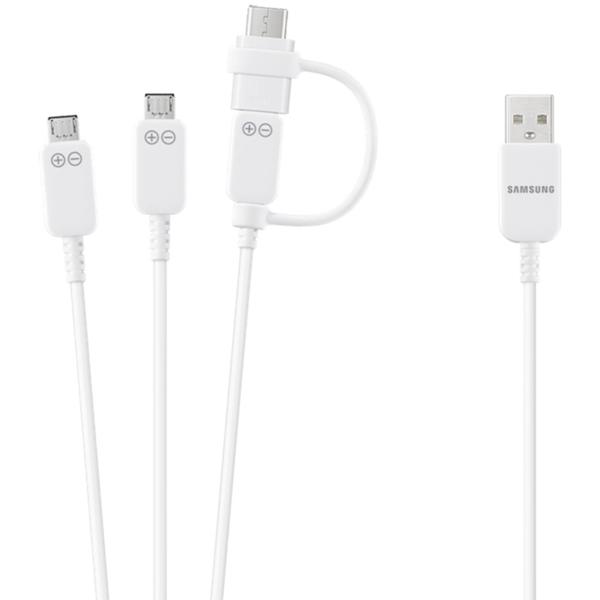 Samsung Cablu de date si incarcare 3-in-1 Multi Charging Cable (3x Micro USB, 1x USB Type-C), Alb