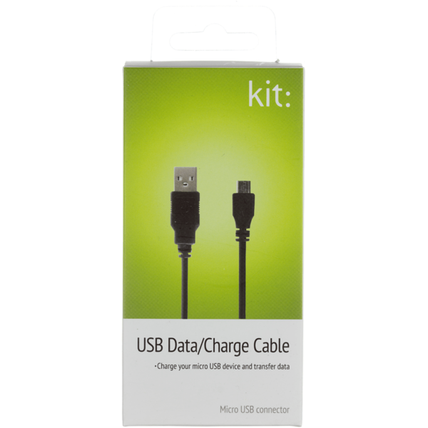 Kit Cablu de date USB la microUSB, 1m, Negru