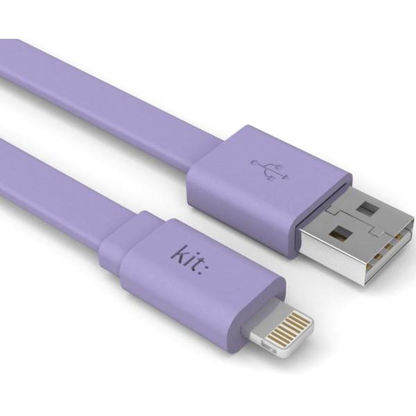 Kit Cablu de date si incarcare "Fresh" Apple Lightning, MFI, 1m, suprafata plata, Violet