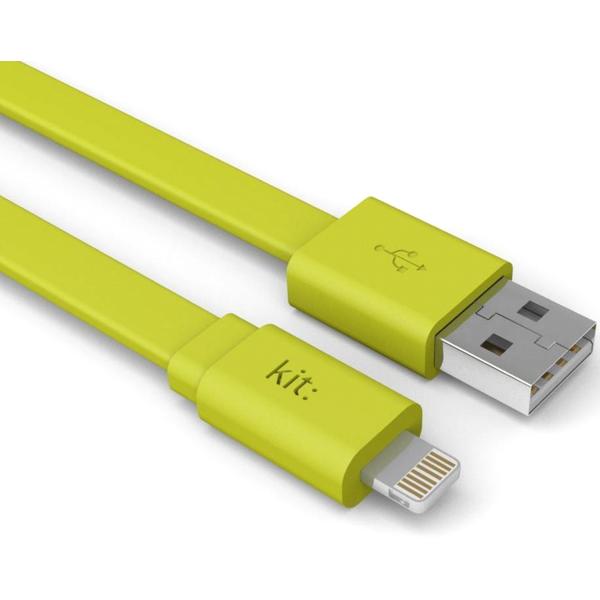 Kit Cablu de date si incarcare "Fresh" Apple Lightning, MFI, 1m, suprafata plata, Verde