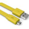 Kit Cablu date si incarcare „Fresh” USB la Micro USB, 1m, suprafata plata, LED, Galben