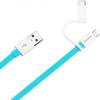 Huawei Cablu de date si incarcare 2 in 1 USB la Micro USB si microUSB Type C, AP55S Albastru