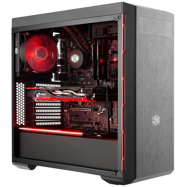 Carcasa Cooler Master MasterBox MB600L, MiddleTower, Fara sursa, Negru/Rosu