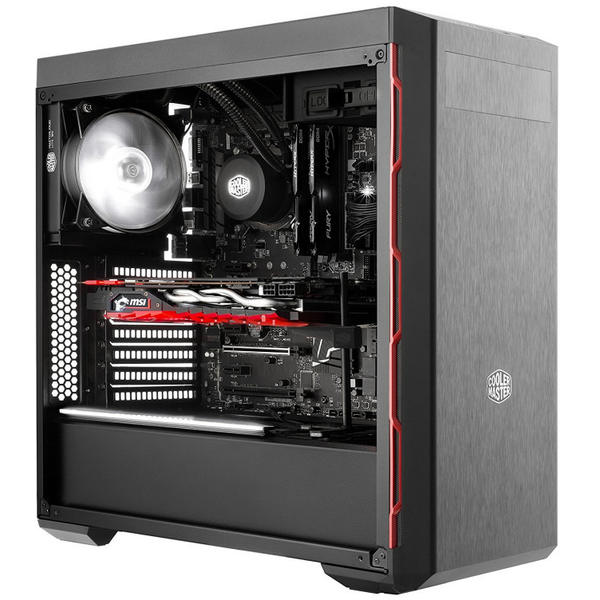 Carcasa Cooler Master MasterBox MB600L, MiddleTower, Fara sursa, Negru/Rosu