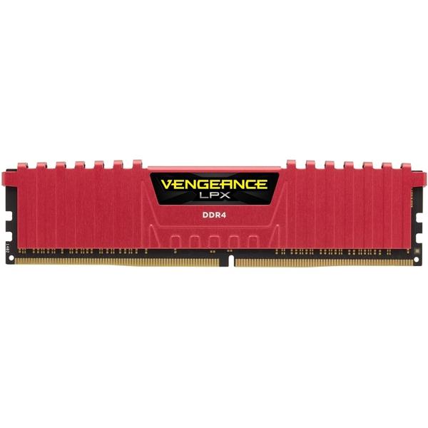 Memorie Corsair Vengeance LPX Red, 32GB, DDR4, 4000MHz, CL19, 1.35V, Kit Quad Channel