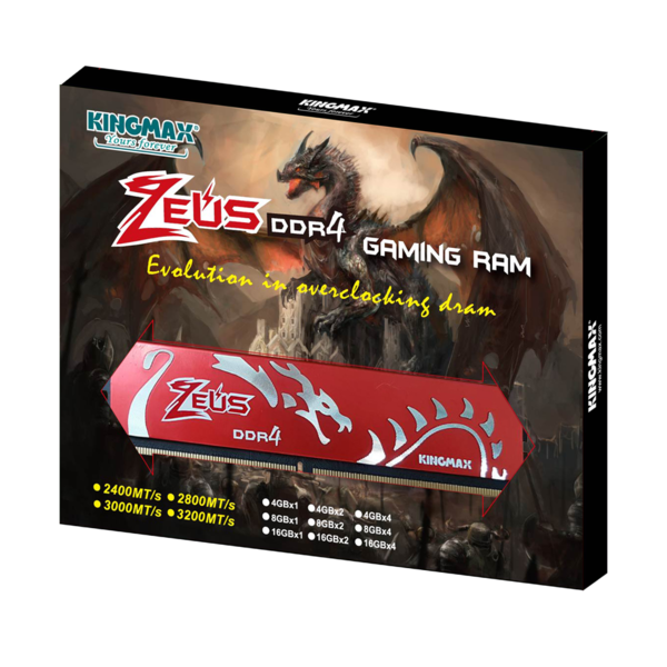 Memorie Kingmax Zeus Dragon Gaming, 16GB, DDR4, 2800MHz, CL17, 1.35V